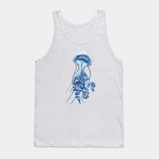 Watercolor blue jellyfish art Tank Top